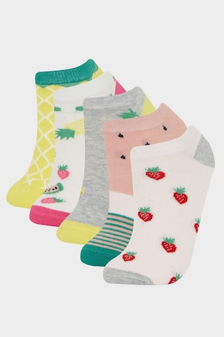 Defacto Kız Çocuk 5li Pamuklu Patik Çorap F7117a8nskr1 ÇoK Renkli