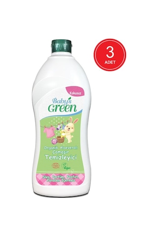 Baby's Green Organik Aloeveralı Çamaşır Deterjanı Kokusuz 60 Yıkama 3 x 750 ML