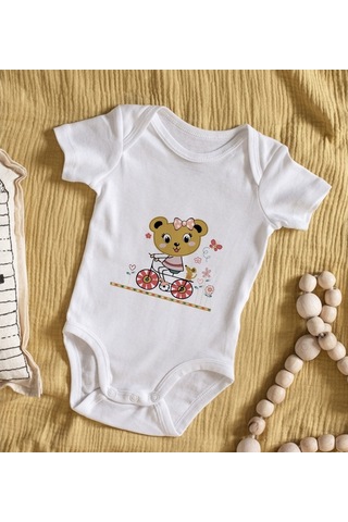 Bitmeyenkartus Bk Kids Sevimli Ayı Tasarımlı Bebek Body Zıbın - Model 2 Çok Renkli