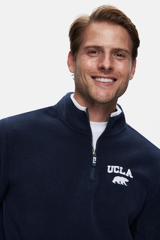 Ucla Cornıng Koyu Lacivert Yarım Fermuarlı Nakışlı Polar Standard Fit Erkek Sweatshirt Koyu Lacivert