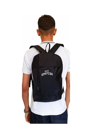 Mygeppetobag Unisex Siyah Sırt Spor Yürüyüş Kamp Bisiklet Çantası 10 Lt Siyah