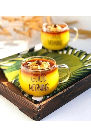 Qerhome 2'li Good Morning Cam Kupa 400 Ml Şeffaf