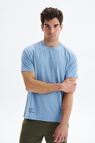 AR-MA Arma Erkek Regular Fit Basic Reglan Kollu Süprem Bisiklet Yaka Tişört Y29344472202 Mavi