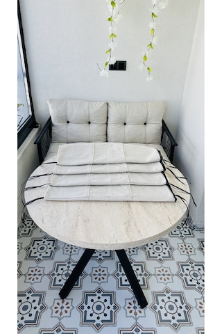 Bahçe Balkon Takımı Minder Kılıfı 1 Adet Krem