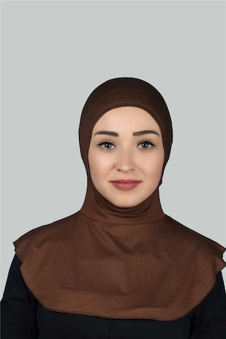 Altobeh Kadın Tesettür Pratik Boyunluklu Hijab - Sporcu Bone Çikolata