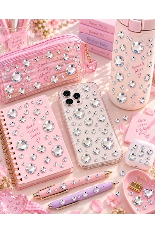 Silver Taş Rhinestone Sticker Yapışkanlı Saç, Yüz, Tırnak, Vücut Ve Süs Taşı Gümüş