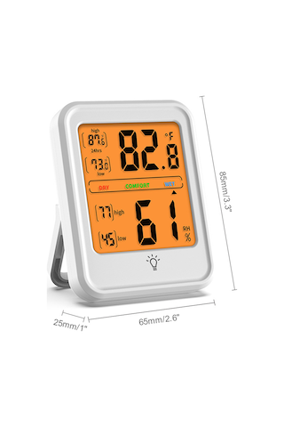 Folinda Ev İçin Endüstriyel Seviye Isı Ve Nem Ölçer - Büyük Ekranlı Hava Durumu İzleyici Mc-42 Kahve İngilizce Versiyon