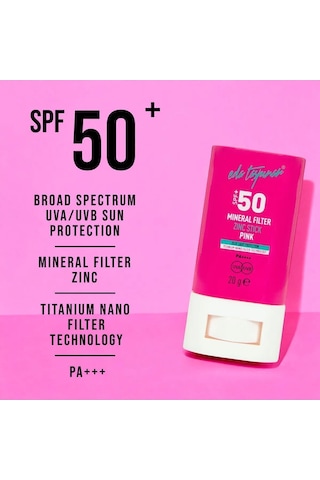 Eda Taşpınar Mineral Filtreli Pink Zinc Stick Güneş Kremi SPF50+ 20 G