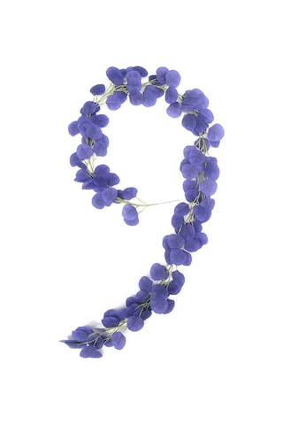 Xindoker 2 Metre Uzunlukta Su Geçirmez Mavi Yapay Eukaliptus Yaprakları - Dışarıdaki Ve İçerdeki Dekorasyonlar İçin Dayanıklı İpek Kumaş