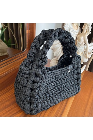 Siyah Yazlık Mini Kadın El Çantası Siyah