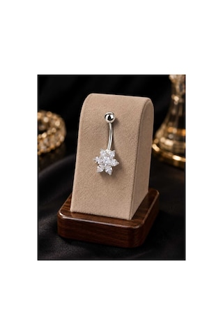 Çiçek Modelli Taşlı Göbek Çelik Piercing Genel Markalar Unisex Çok Renkli 869900000000024 çok renkli
