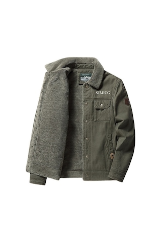 Sımıcg Kalınlaştırılmış Günlük Moda Yaka Ceket-army Yeşil Koyu Yeşil