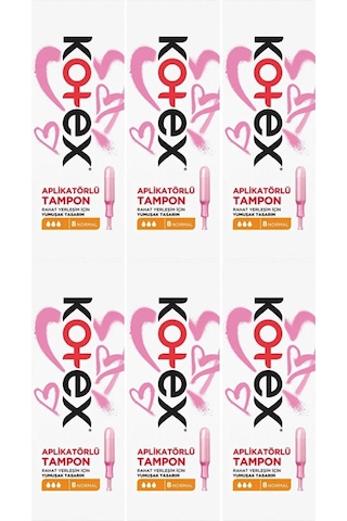 Kotex Aplikatörlü Tampon Normal 48 Li Set 6pk 8