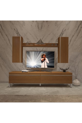 Decoraktiv Eko 5d Mdf Std Krom Ayaklı Tv Ünitesi Tv Sehpası Ceviz