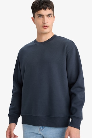 Defacto Relax Fit Bisiklet Yaka Kalın İçi Yumuşak Tüylü Basic Düz Sweatshirt T5139az25aunv163 Lacivert