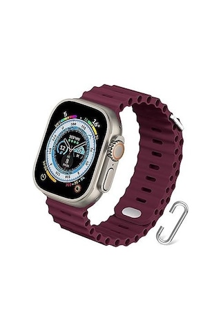 Apple Uyumlu Watch 42mm 44mm 45mm 49mm 1/2/3/4/5/6/se/7/8/ultra Akıllı Saat Ocean Kordon Ve Kayışı Bordo