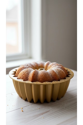 Hanımeli Döküm Kek Turta Kalıbı Gold Renk 26cm Renkli