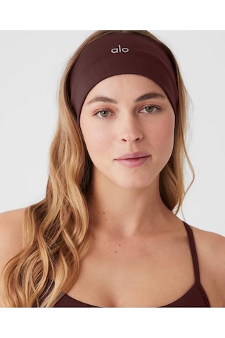 Yoga Saç Bandı Bandana Aloyazılı Lacivert Saç Bandı - Bandana - Lacivert Saç Bantı Açık Kahverengi