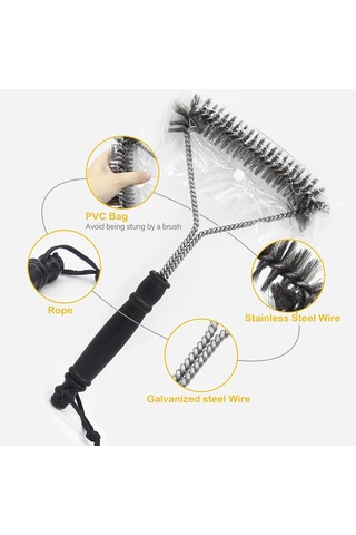 Homestarry Mangal Temizleyici, 2 Paket Metal Mangal Izgara Temizleme Fırçası Ve Kazıyıcı. Mangal Mutfak Temizliği