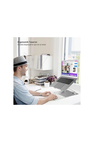 Full Alüminyum Ayarlanabilir Ergonomik Laptop Standı 10-17 İnç