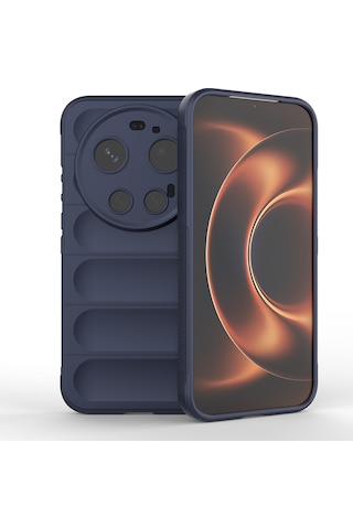 Maks Technology Mi 17 Ultra Kılıf Esnek Tpu Oyuklu Arka Yüzey Tasarımlı Mkst Etnik Silikon Kapak - Lacivert