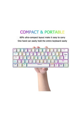 Miaextreme Sarftech T60 Beyaz Rgb Klavye Kablolu Gaming Oyuncu Klavyesi T60
