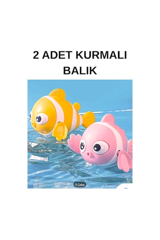 Kurmalı Balık Bebek Banyo Su Oyuncağı 2 Adet