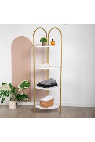 Artemis Gold Metal 4 Katlı Dekoratif Raf Gold
