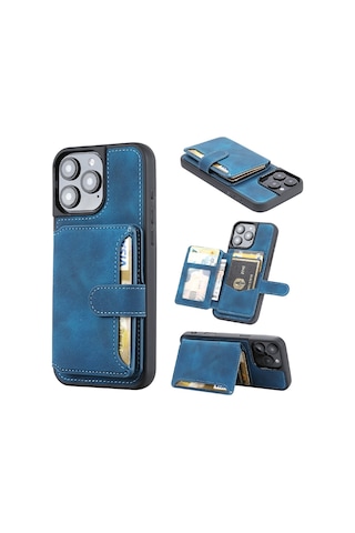 Teleplus Apple Uyumlu iPhone 14 Pro Max Kılıf H67 Kartlıklı Cüzdanlı Kılıf