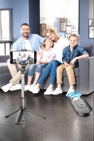 Home Kumandalı Tripod Telefon Tutucu Selfie Çubuğu 360 Derece Dönebilen