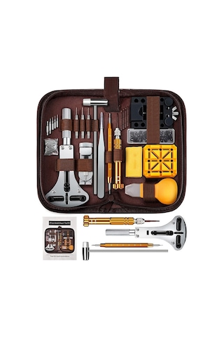 Saat Tamir Takımı, 149 Pcs Saat Değiştirme Aleti, Saat Kordonu Tamir Aleti, Saat Yay Çubuğu Alet Seti Set Kahverengi