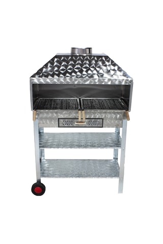 Metehan MTH-210 Geniş Aile Boy - Davlumbazlı - Maltız Izgaralı - 2 Tekerlekli Mangal