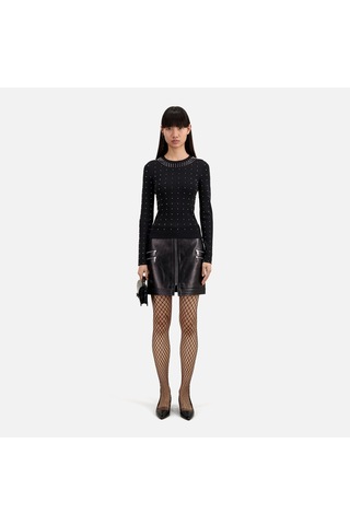 The Kooples Kadın Zımba Detaylı Bisiklet Yaka Siyah Kazak