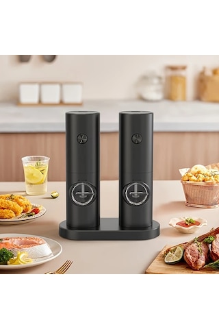 Honeybeeshop 1 Adet Siyah Tekli Paket Akıllı Algılama Elektrikli Öğütücü Tuz Ve Biber Öğütücü Pratik Dayanıklı Mutfak İçin Siyah Tekli Paket