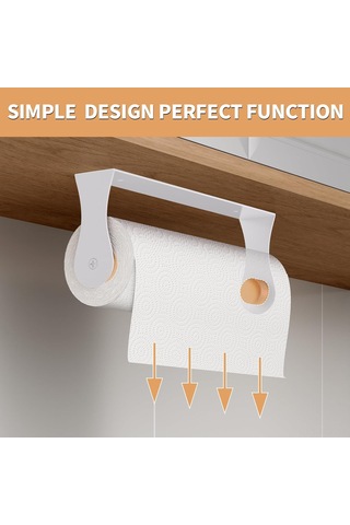 Konesam Beyaz Paslanmaz Çelik Mutfak Banyo Peçete Tutucu, Duvar Veya Dolap Altı Monte, Yapıştırıcı/vidalı Kurulum, Dayanıklı Ve Uzun Ömürlü Beyaz