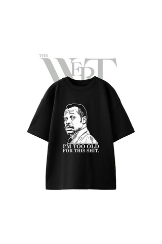 Thewert Roger Murtaugh 1 Tasarım Baskılı Ünisex Siyah Oversize T-shirt