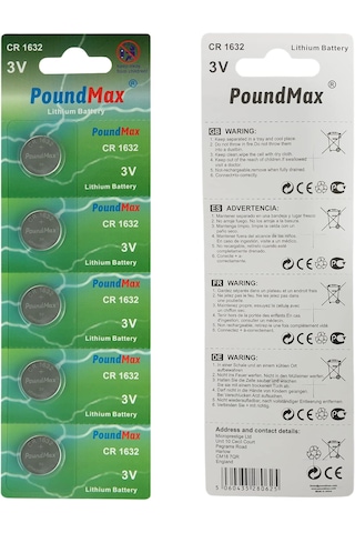 10 Adet Poundmax Cr1632 Dl1632 3v Düğme Pil Akıllı Ev Aletleri,araba Anahtarları,terazi,uzaktan Kumanda,bilgisayar Anakartları İçin