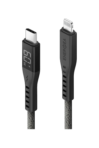 Flow 1.5m 60w Dijital Göstergeli Type-c To Lightning Pd Hızlı Şarj Kablo - Siyah