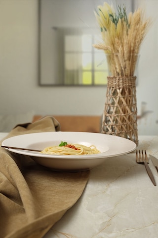 Keramika Mat Krem İyonya Makarna Tabağı 28 Cm 950 Krem