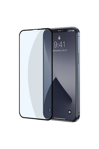Baseus İphone 12 Mini 5.4 0.3mm Full Anti Blue Light Tempered Cam Ekran Koruyucu 2adet Set- 5775