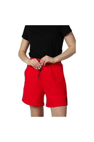 Defys Kadın Beli Lastikli Cepli Etiket Detaylı Regular Fit Şort Kırmızı - 527882928 Kırmızı