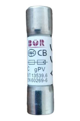 Bor 20 A Amper Dc 1000 V Solar Kartuş Silindirik Sigorta