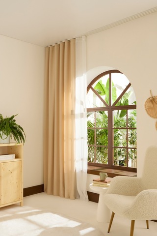 Kaşmir Home Perla Keten Fon Perde Açık Bej 150x270 Cm Açık Bej