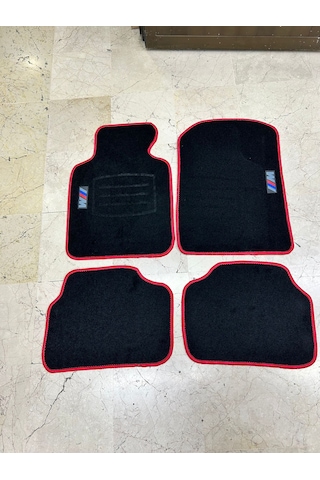 Bmw E34 E39 E60 F10 G30 Kırmızı Dikiş M Logolu Halı Paspas Takımı
