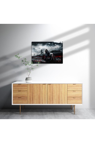 Cakasepetim Savaşçı Goriller Ve Lav Denizi Ahşap Mdf Tablo