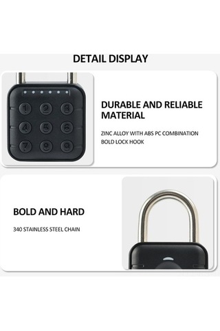 Createtech Yulong Reedark Akıllı Parmak İzi Ve Şifreli Kilit - Su Geçirmez, Dayanıklı