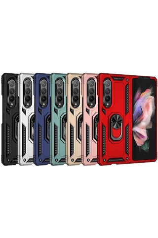 Galaxy Uyumlu Z Fold 3 Kılıf Tchs Vega Kapak - Gold Gold