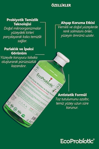 Probiyotikli Ahşap Mobilya Ve Parke Temizleyici Yüzey Temizleyici 1 Lt 1 L