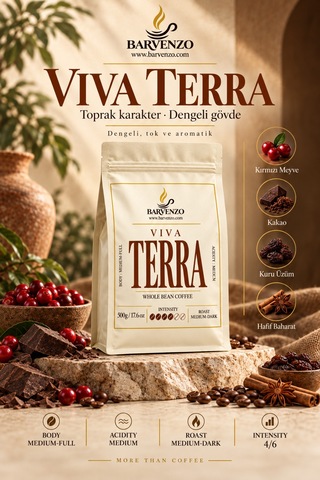 Barvenzo Viva Terra 500 G Dengeli Karakter Nitelikli Kahve Filtre Kahve Makinesi