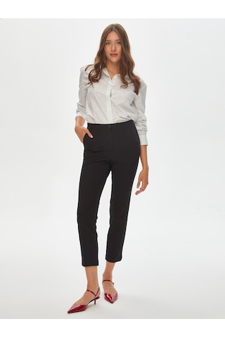 Faik Sönmez Arka Kemeri Lastikli Slim Fit Pantolon 00088 B0008810 Siyah